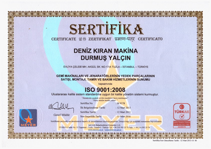 ISO 9001-2008 BELGESİ